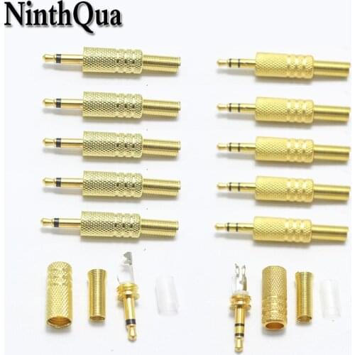 Gold plated 3.5mm plug RCA Audio Connector RCA audio plug 3.5 jack Mono Stereo Headset Single Dual Track Headphone