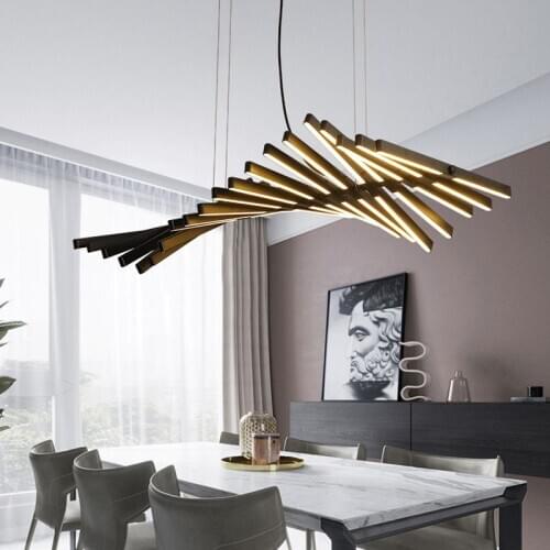 Nordic LED living room chandelier modern novelty office lamp lighting / white / black minimalist restaurant bar hanging lamp
