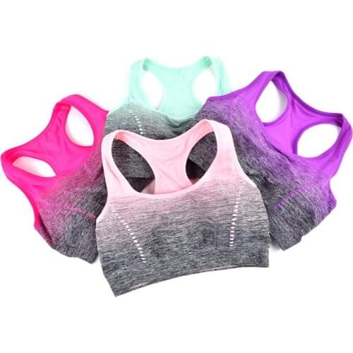 Sport Bra Top Women Yoga Bra Quick Dry Fashion Gradient High Stretch Bras Quick Dry Padded Fitness Yoga Running Gym Seamless Bra