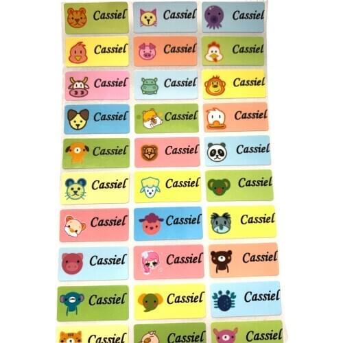 Stationery Sticker Customize Cartoon Name Stickers Waterproof Personalized Labels Children School Scrapbooking Stickers
