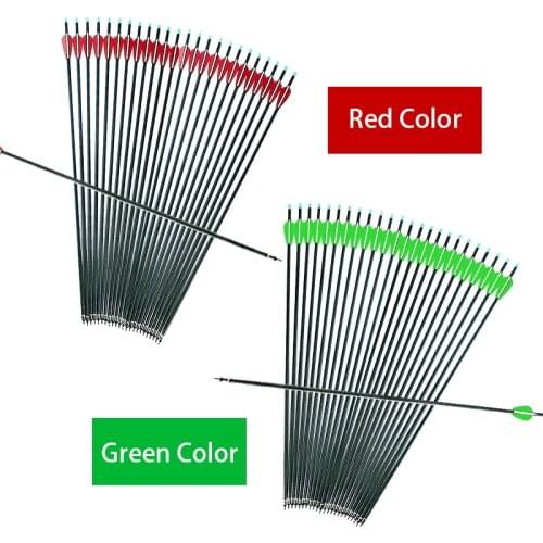 6/12/24pcs Archery Spine500 Carbon Arrow With Replaceable Arrowhead 30"Length for Compound/Recurve Bow Hunting archery