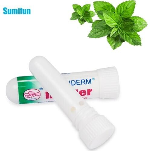 Sumifun 2pcs Nasal Inhaler Rhinitis Mint Nasal Essential Oils Rhinitis Refresh Nose Cold Herbal Ointment D3390