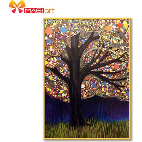 Cross stitch kits Embroidery needlework sets 11CT water soluble canvas patterns 14CT Full Abstract Merry Christmas tree NCMC099