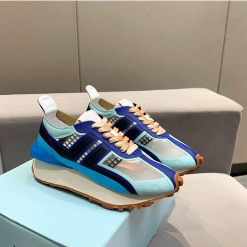 2020 Autumn and winter new Luxury brand Breathable sneakers Splicing shoes Casual womens shoes leather high quality Eu35-41