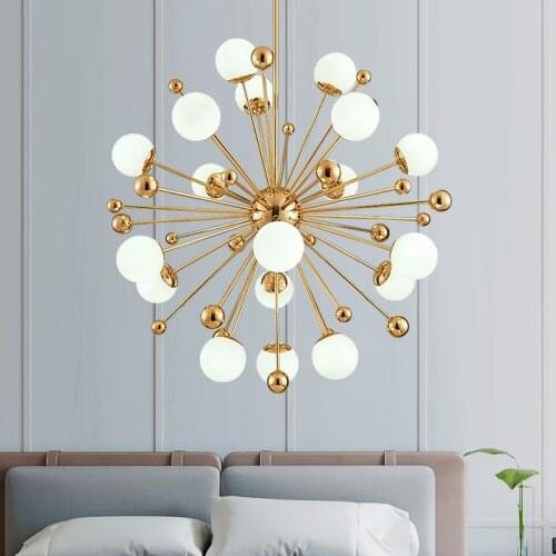 Golden Snow Ball Chandeliers Dandelion Magic Bean Lights Light Fixtures for Living Room Dining Room Bedroom Hanging lamp