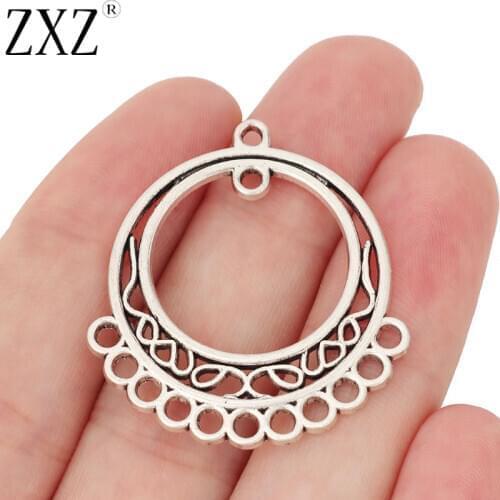 ZXZ 10pcs Tibetan Silver Chandelier Boho Earring Multi Strand Connector Charms Pendants