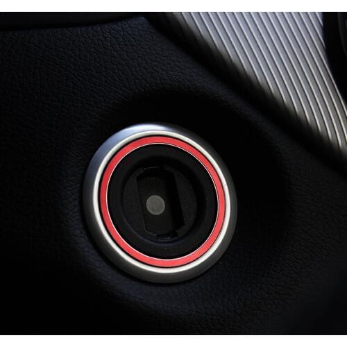 Aluminum Engine Start Car Ignition Switch Cover Ring For Mercedes Benz Glk Ml Gl Cla Gla Cls Red Color 1Pc