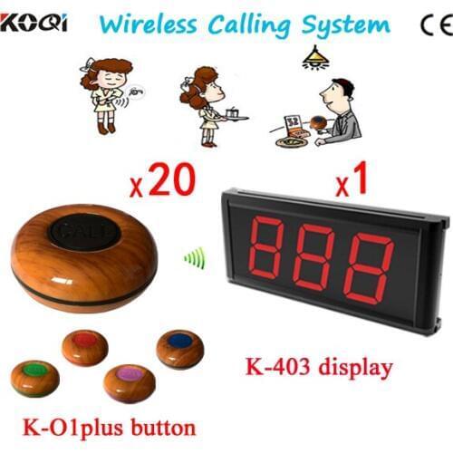 1 LED Display Wireless Waiter Service Call,Calling Paging System W 20pcs Button Free Shipping