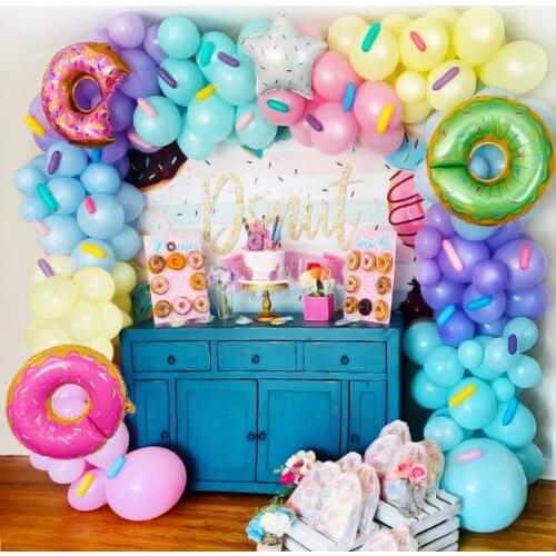169Pcs/set Donut Macaron Balloons Garland Arch Pastel Candy Ballons Helium Globos for Baby Shower Birthday Ice Cream Party Decor