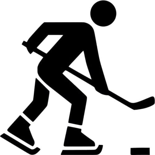 17*17cm Ice Hockey Pictogram Sticker Player Silhouette Sticker Funny Car Window Bumper Novelty JDM Drift Vinyl Decal Sticker