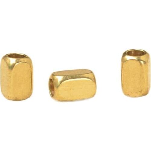 200 Pcs/Lot) Metal Brass Rectangle Spacer Beads DIY Tube Beads Hand Made Accessories For Jewelry Making 2x3.5mm 3x5mm 2.5x6mm