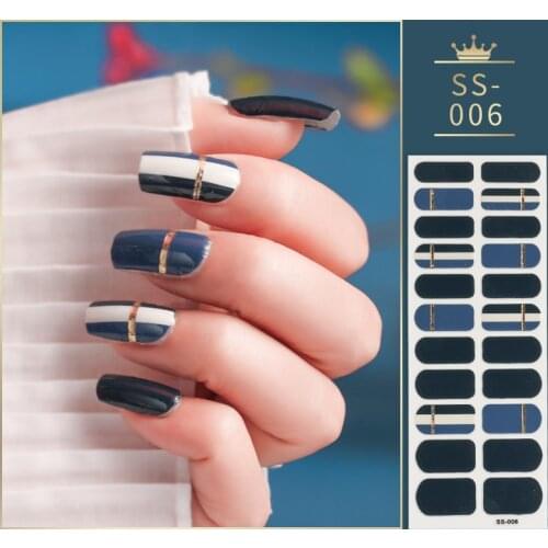 22Tips Colorful Nail Stickers Nail Accesoires Full Cover Stickers for Nails Self Adhesive Nail Art Nails Sticker Designer Shiny