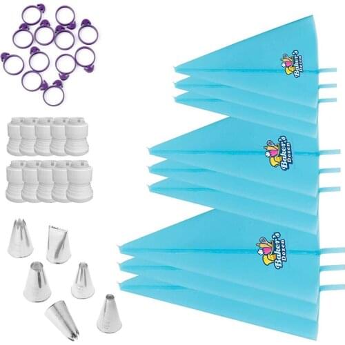 30 PCS Silicone Cream Pastry Icing Bag Baking Cooking Fondant Cake Decorating Tools