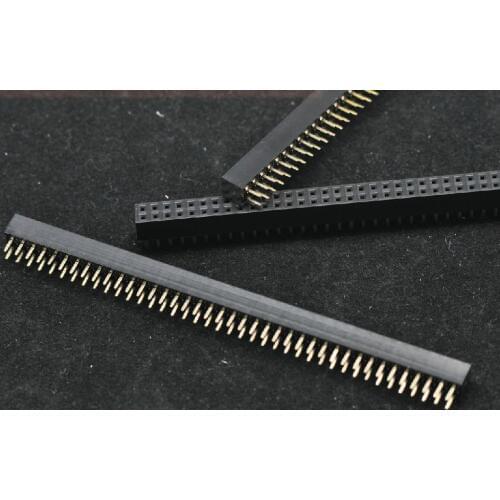 5pcs double row seat female 2*40PIN 2*40P 2.54 mm pitch vertical pin Needle Base Socket Black