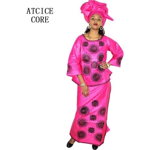 African dresses for women AFRICAN NEW FASHION DESIGN BAZIN EMBROIDERY dashiki african clothes THREE PCS ONE SET
