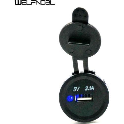 Car Charger Charge Motorcycle Dual Auto USB Charger Socket LED Display with Caps for Truck Boat Car Power Adapter