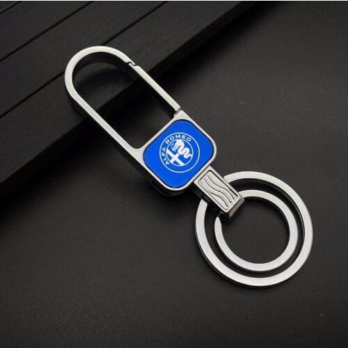 Car Keychain Hook metal Key Chain Rings Stainless Steel Gift Auto Interior for Alfa Romeo Giulietta Mito 147 156 159 166 GT
