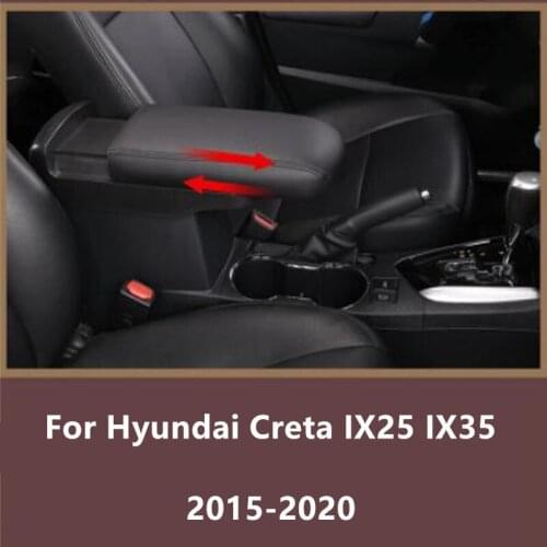 Car Armrest For Hyundai Creta Armrest box IX25 IX35 2015-2020 lengthen heighten Lossless retrofit support car accessories