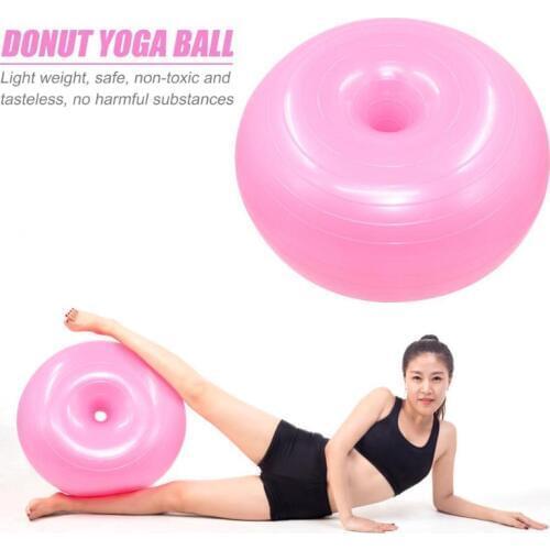 Balance Training Yoga Ball Donut Trainer Portable Pilates Exercise Gym Ball Home Strength Fitness Ball Workout Tool with Pump