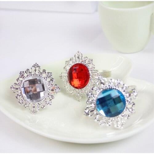 Free Shipping 12pcs/lot Serviette Holder Napkin Buckle Shinning High Quality Crystal Napkin Rings Wedding Party Table Decoration
