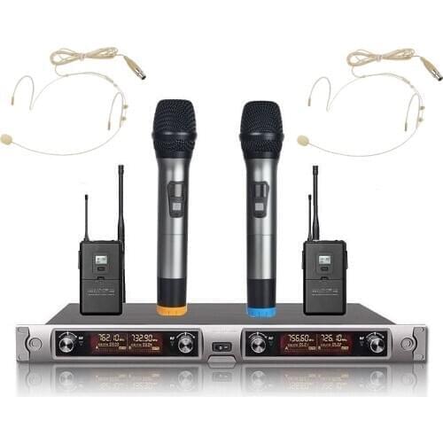 Bolymic Professional Sound System 4 Channel Handheld Wireless Microphone System Mic (Brand New)