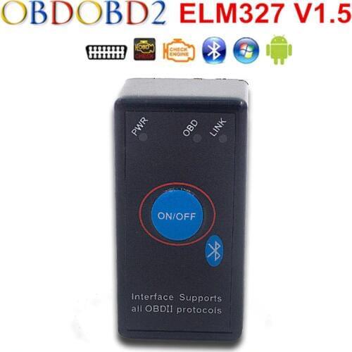 Mini ELM327 Bluetooth V1.5 With Power Switch Works On Symbian/Android/Windows OBD2/OBDII Diagnostic Scanner Free Shipping
