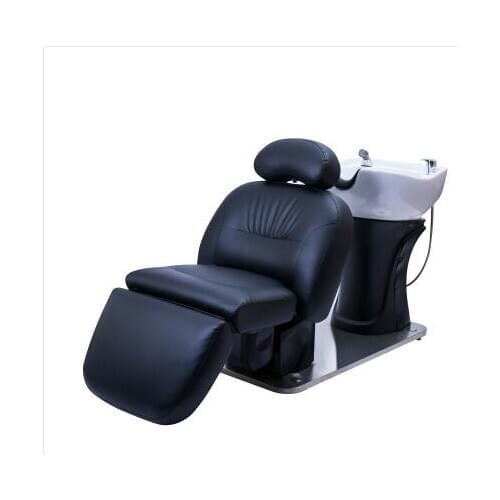 Electric shampoo bed, automatic massage bed, semi reclining flushing machine for barber shop, rotary Japanese style for high-end