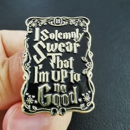 Marauders Map Enamel Pin I Solemnly Swear That I'm up To No Good Brooch Mischief Managed Badge Harry Inspired Jewelry