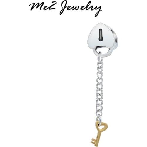 Hot Jewelry Bijoux Love Lock Pendant Charm Beads Fit Bracelet Wholesale Alloy Big Hole Bead Diy Berloque