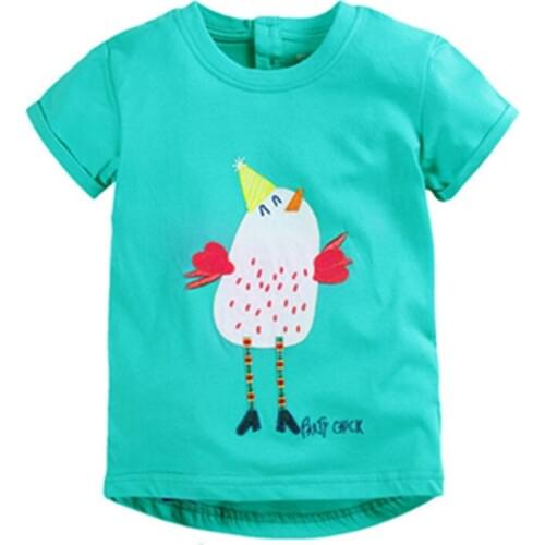 Cotton Printed Short Sleeve Baby Girls T shirt Summer Brand Round Neck Childrens Clothes Kids Tops Tee 18mths-6yrs