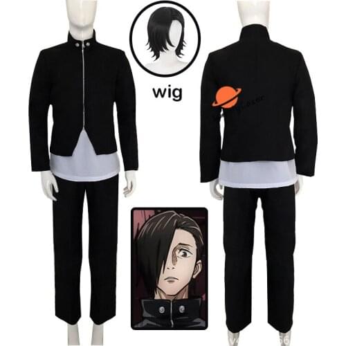 Anime Jujutsu Kaisen Yoshino Junpei Cosplay Costume Suit Wig Blue Black Top Pants Kimono Halloween Party Uniform Outfit Men