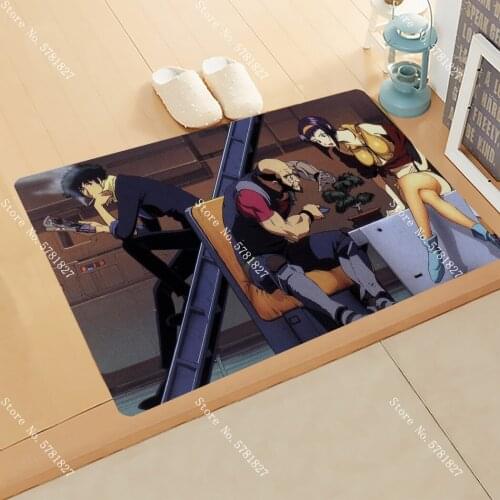 Bounty Hunter Small Door Mat Cowboy Bebop Doormat Japan Anime Floor Rug For Bedroom Home Carpet For Living Room Mat Decor