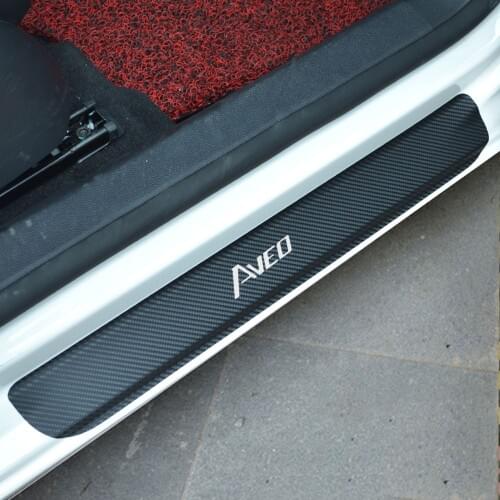 For CHEVROLET Aveo Carbon Fiber Car Door Welcome Pedal Film Stickers Anti Scratch None Slip Door Sill Guard Lnterior Scuff
