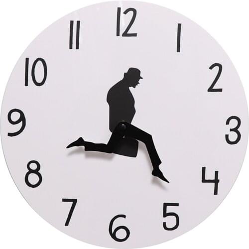 British Comedy Inspired Ministry Of Silly Walk Wall Clock Comedian Home Decor Novelty Wall Watch Funny Walking Silent Mute Clock