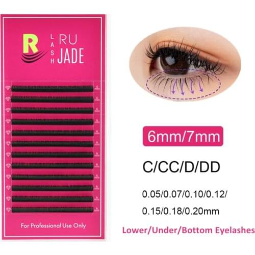 6mm 7mm Lower Lashes Bottom Eye Lashes Under Eyelash Extensions 0.05-0.20 Thick Short Length Grafting Eyelashes Maquillaje Cilia