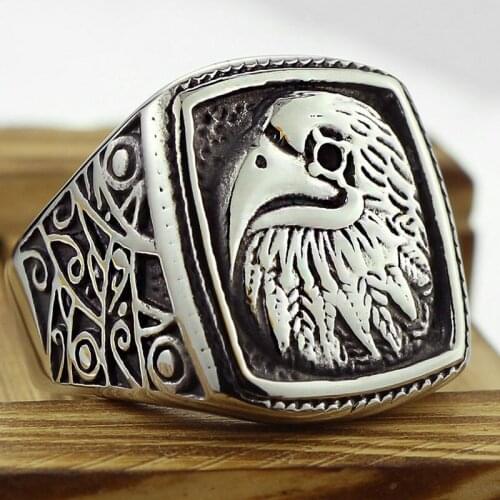 Intercontinental New European Jewelry 2018 Eagle Titanium Steel Ring Stainless Steel Vintage Animal Ring