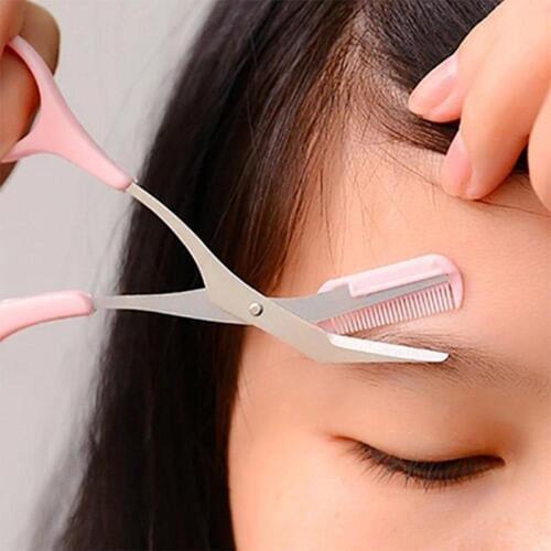 Eyelash Hair Scissors Eyebrow Trimmer Eyelash Thinning Shears Comb Pink Eyebrow Trimmer Eyelash Hair Clips Scissors Shaping