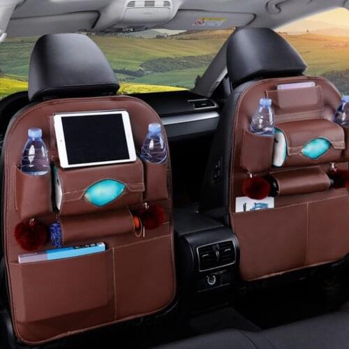 Car Seat Back Organizer Pu Leather Pad Bag Auto Back Seat Bag Storage Travel Storage Bag Auto Accessories