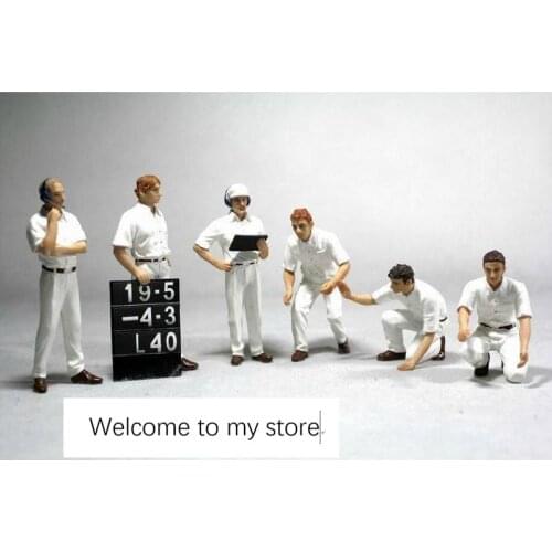 Resin figure M Racing Model Repair Scene 6pcs/set white suit
