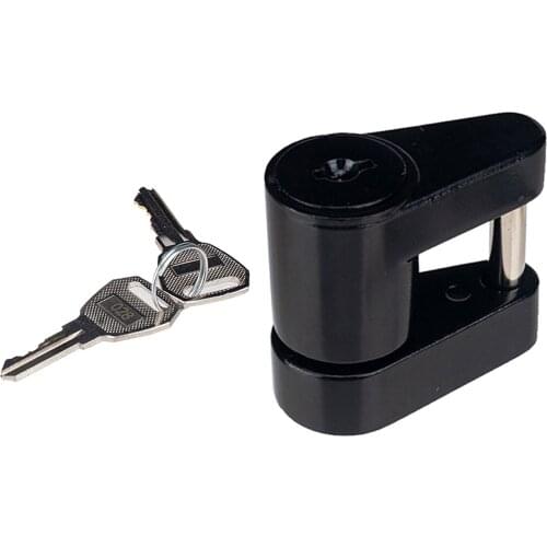 Portable Black Trailer Hitch Coupler Lock, Diameter 1/4 Inch 3/4" Span with 2 Keys, Compact