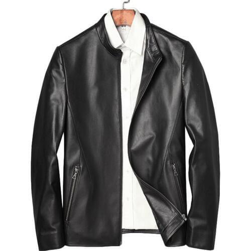 Promote 100% Guaranteed Real Sheepskin Leather Clothing Men Fashion Formal Genuine Leather Outwear Clothing