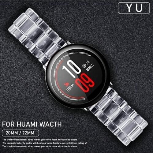 Transparent Strap for Huami Amazfit GTR 47mm 42mm Bands Bracelet for Amazfit Stratos 3 GTS Bip Watch Band Accessories 22mm 20mm