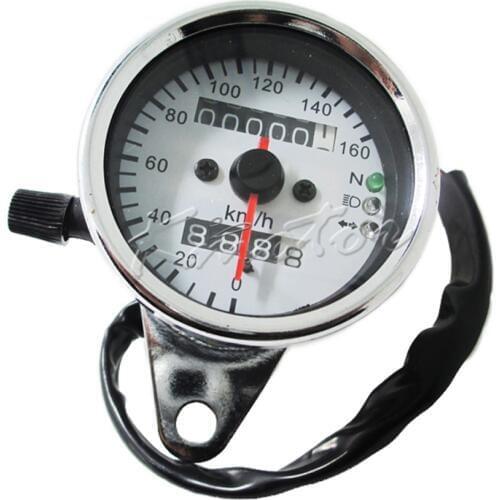 Universal Motorcycle ATV Dual Speedometer Odometer Gauge 0-160km/h Speed Meter with LED Indicator
