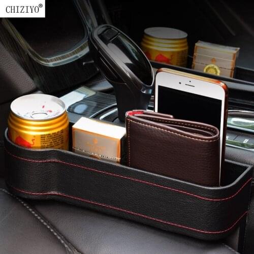 Universal ABS Leather Car Seat Crevice Gaps Storage Box Organizer For Phone Bottle Cups Holder Pockets Stowing Tidying