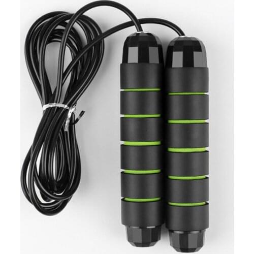 Weight-bearing Fitness Steel Wire Bearing Skipping Rope Black Green Tangle-Free Rapid Speed Jumping Rope Cable With Ball Bearing