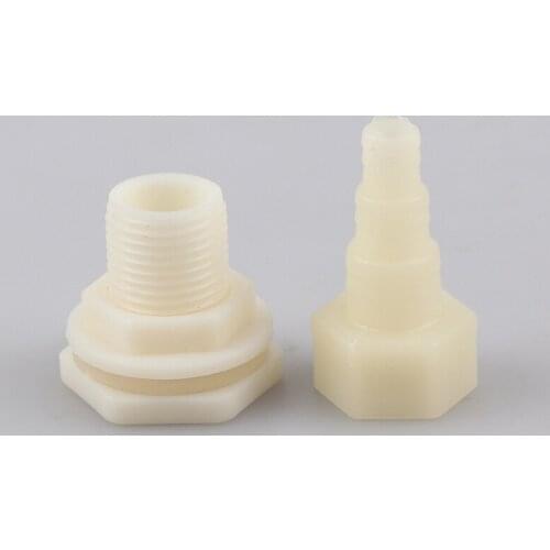 High quality 1/2" Tank Bulkhead Pipe Joints Bucket Inlet Outlet Connector Water Tank Drainage