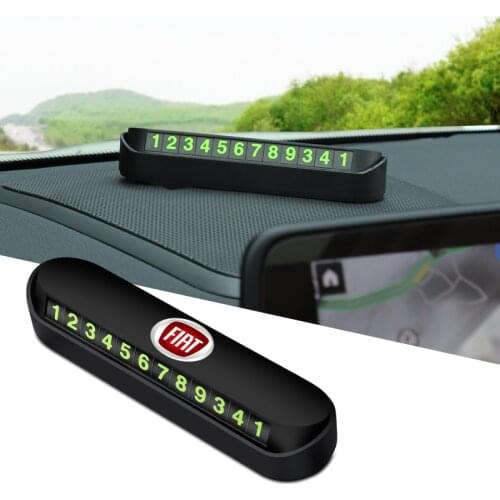 1Pcs ABS Car Luminous Hidden Car Temporary Parking Card For Fiat 500 Tipo FR Punto Ducato Abarth Stilo Palio Bravo Pondo Viaggio