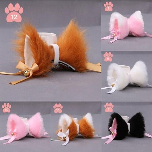 1PCS Masquerade Halloween Cat Ears Cosplay Cat Ear Anime Party Cat Ear Party Costume Bow Tie Bell Headwear Hair Accessories