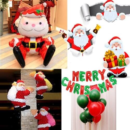 1pcs Christmas Santa Claus Elk Snowman Aluminum Foil Balloon New Year Christmas Party Decoration Balloon GLOBOS Baby Shower Toy