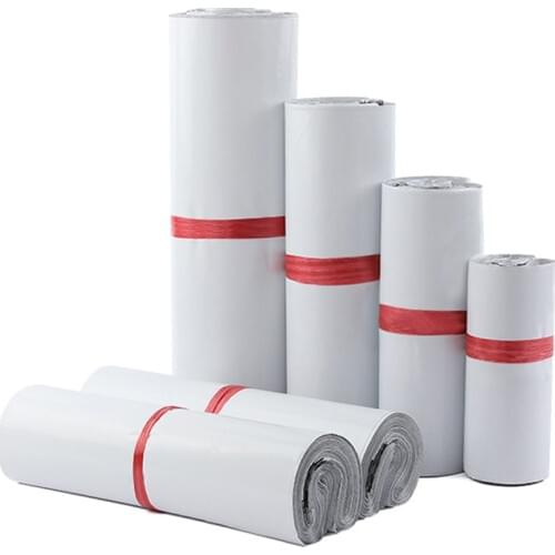 100Pcs/Lot White Self-seal Adhesive Courier bags Storage Bags Plastic Poly Envelope Mailer Postal Shipping Mailing Bags Mail bag
